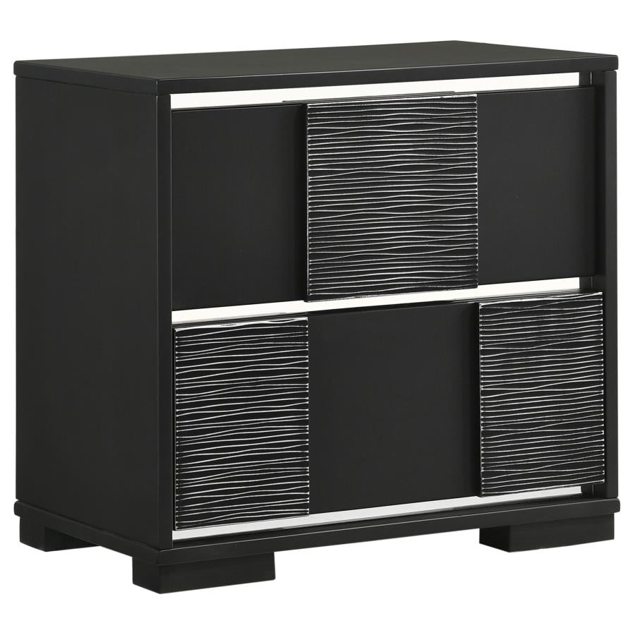 Blacktoft 2-Drawer Nightstand Black