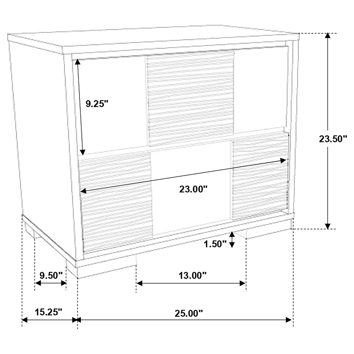 Blacktoft 2-Drawer Nightstand Black