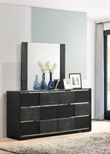 Blacktoft Black Toft 6-Drawer Dresser With Mirror