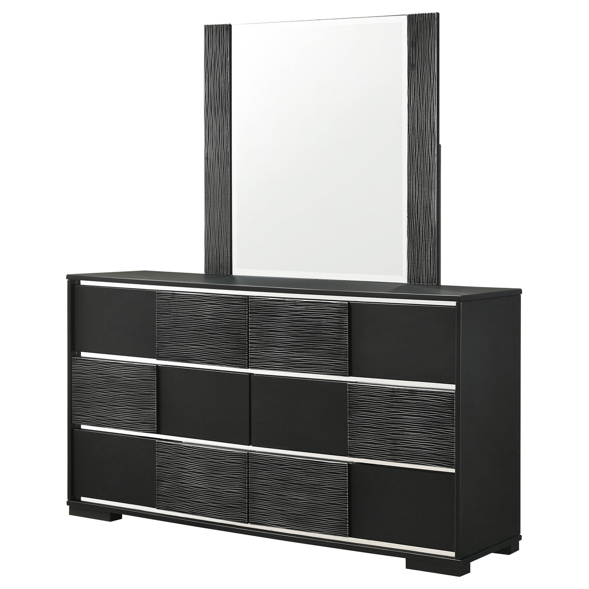 Blacktoft Black Toft 6-Drawer Dresser With Mirror