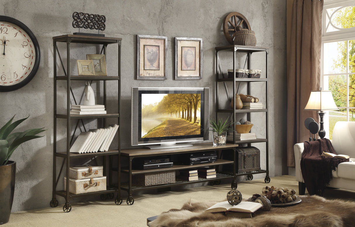 Millwood Natural/Rustic Black TV Stand