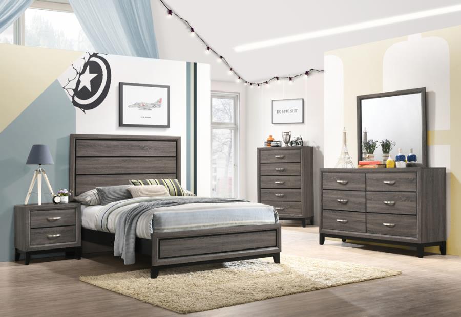 Watson Grey Oak 4-Piece Full Bedroom Set