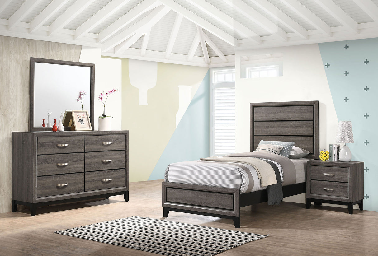 Watson Grey Oak 4-Piece Twin Bedroom Set