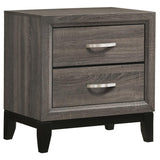 Watson 2-Drawer Nightstand Grey Oak And Black