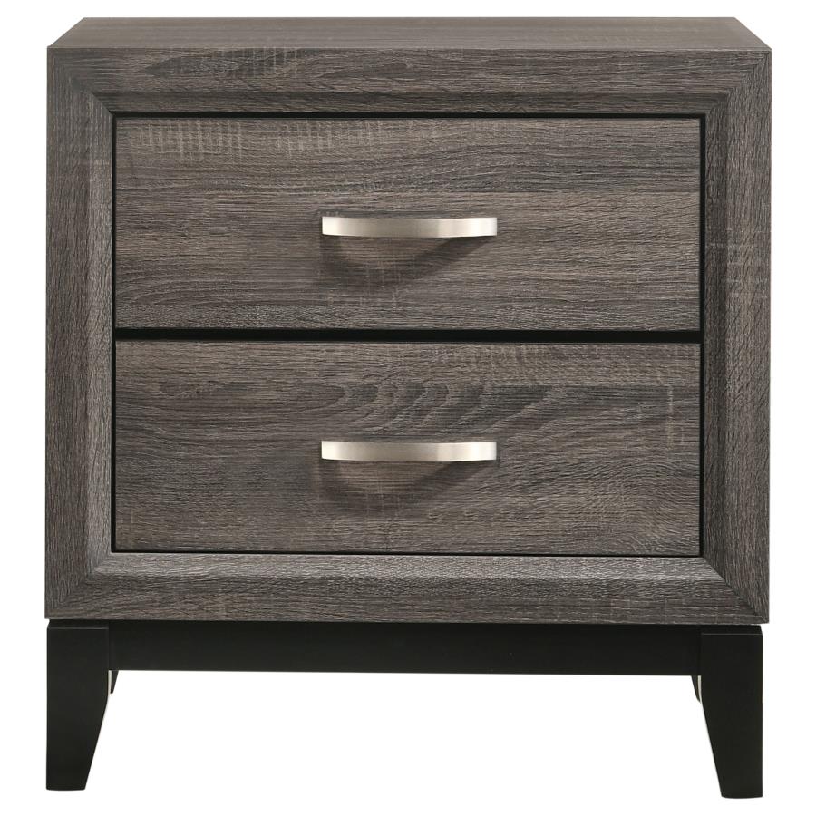 Watson 2-Drawer Nightstand Grey Oak And Black