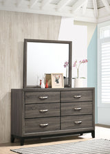 Watson Grey Oak 6-Drawer Dresser With Mirror