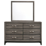 Watson Grey Oak 6-Drawer Dresser With Mirror