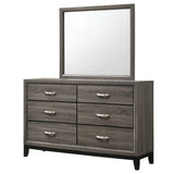 Watson Grey Oak 6-Drawer Dresser With Mirror