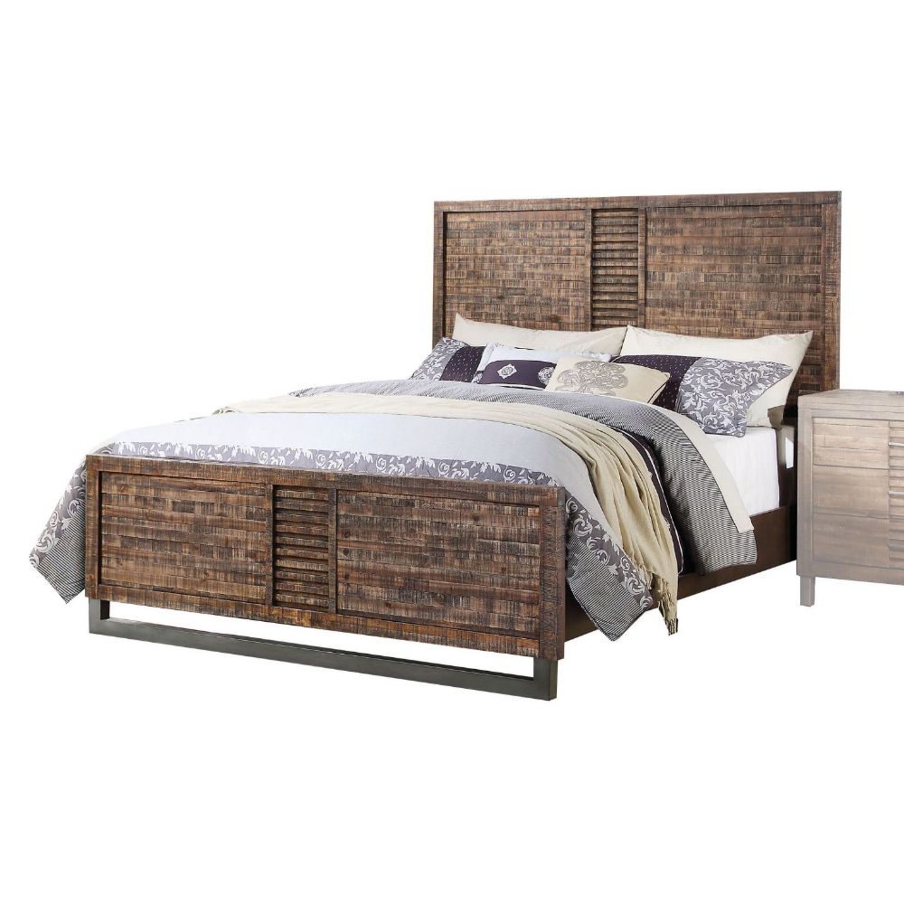 Andria Reclaimed Oak Finish Queen Bed