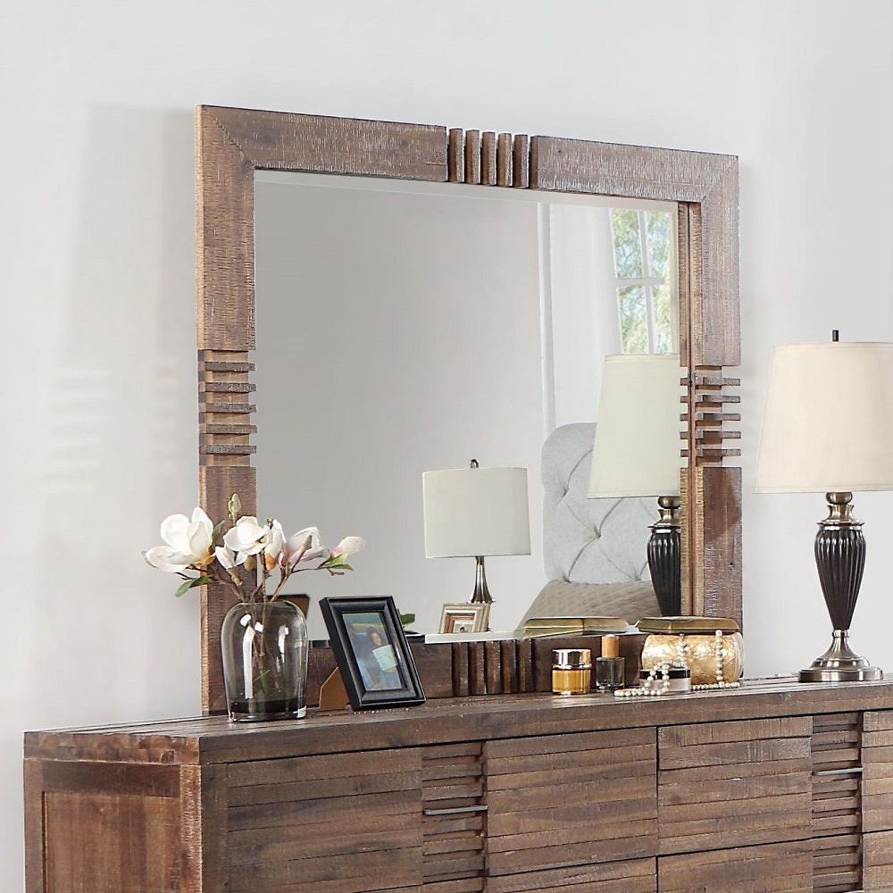 Andria Reclaimed Oak Finish Mirror