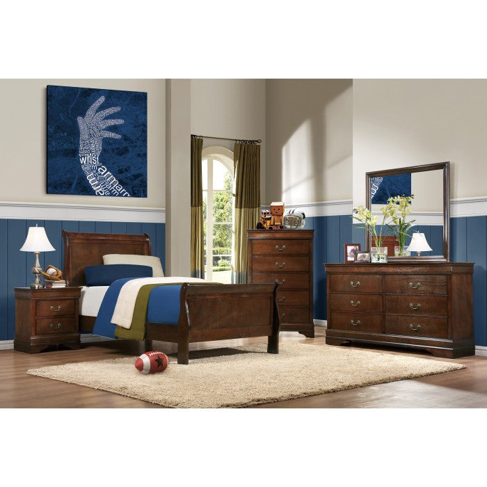 Mayville Brown Cherry Twin Bed