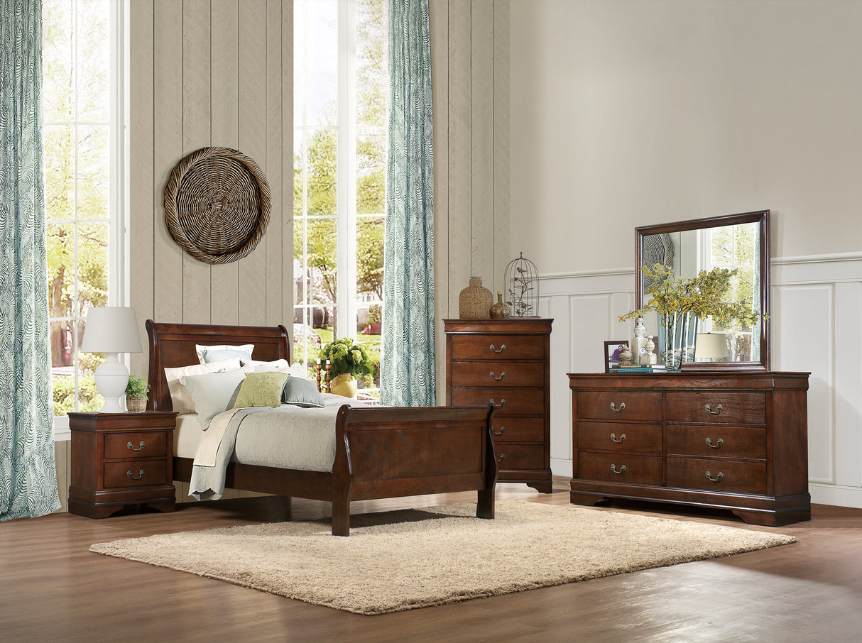 Mayville Brown Cherry Twin Bed