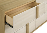 Hyland Natural/White 6-Drawer Dresser With Mirror Natural