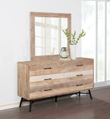 Marlow Rough Sawn Multi 6-Drawer Dresser With Mirror