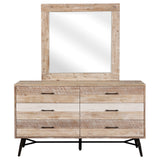 Marlow Rough Sawn Multi 6-Drawer Dresser With Mirror