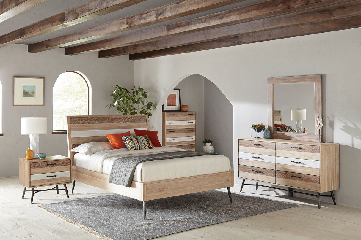 Marlow Rough Sawn Multi 6-Drawer Dresser With Mirror