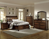 Cumberland Brown Cherry California King Sleigh Platform Bed With Footboard Storage