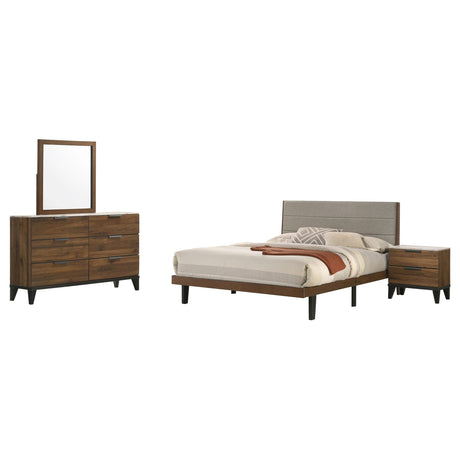 Mays Walnut 4-Piece Queen Bedroom Set