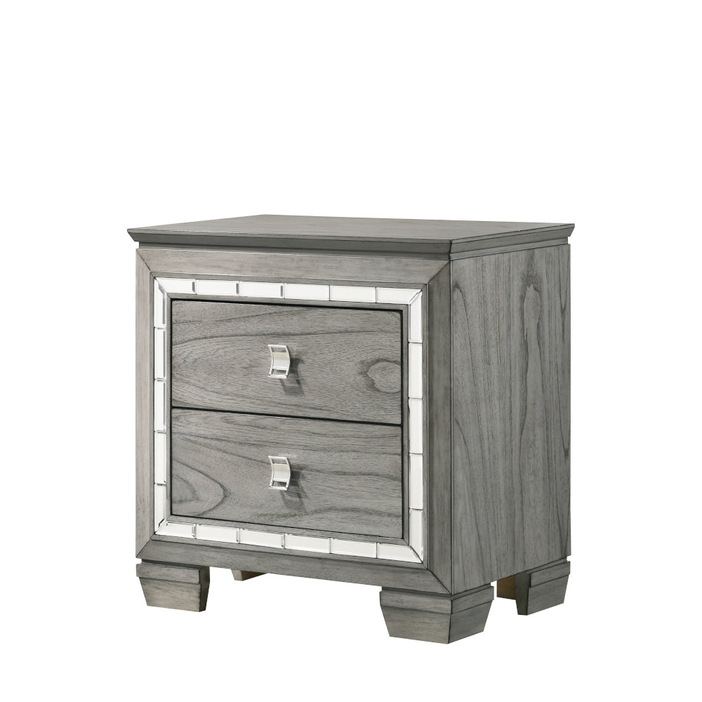 Antares Light Gray Oak Finish Nightstand