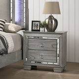 Antares Light Gray Oak Finish Nightstand