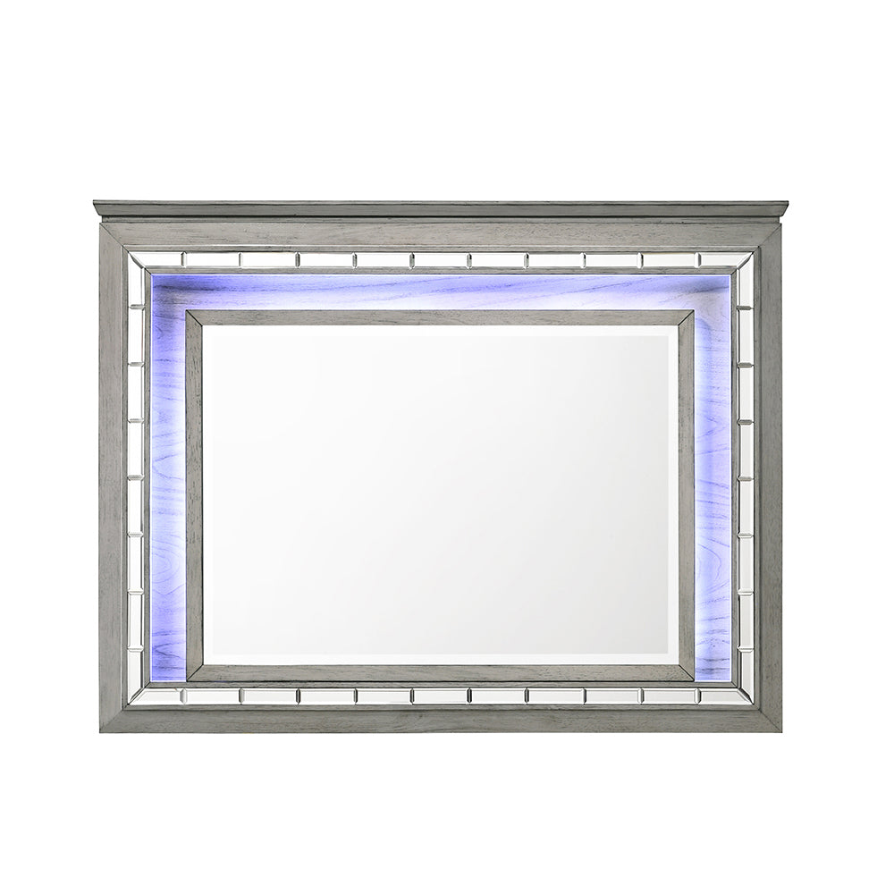 Antares Light Gray Oak Finish Mirror