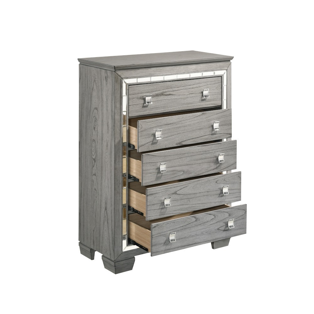 Antares Light Gray Oak Finish Chest