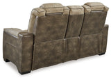 Next-Gen Sand Durapella Power Reclining Loveseat With Console