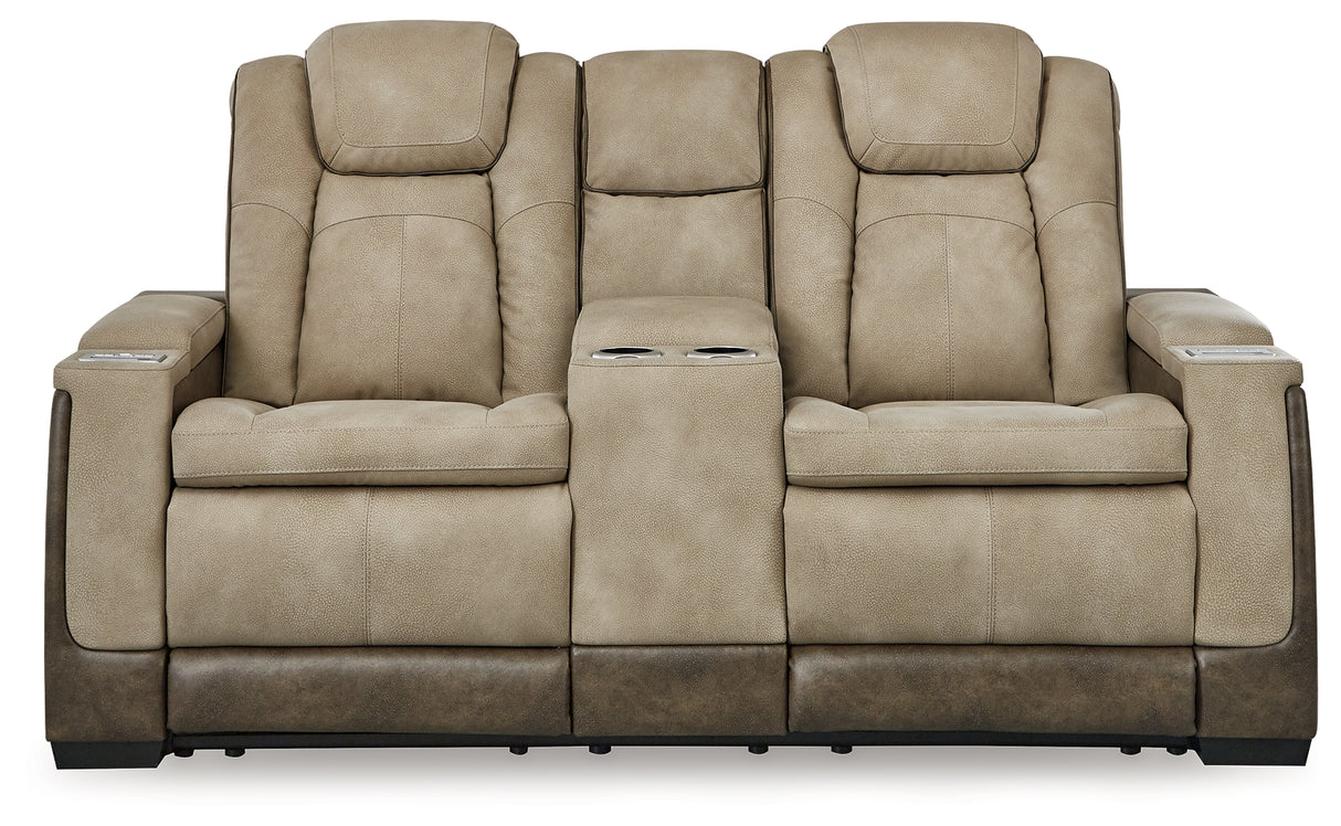 Next-Gen Sand Durapella Power Reclining Loveseat With Console