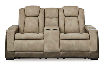 Next-Gen Sand Durapella Power Reclining Loveseat With Console