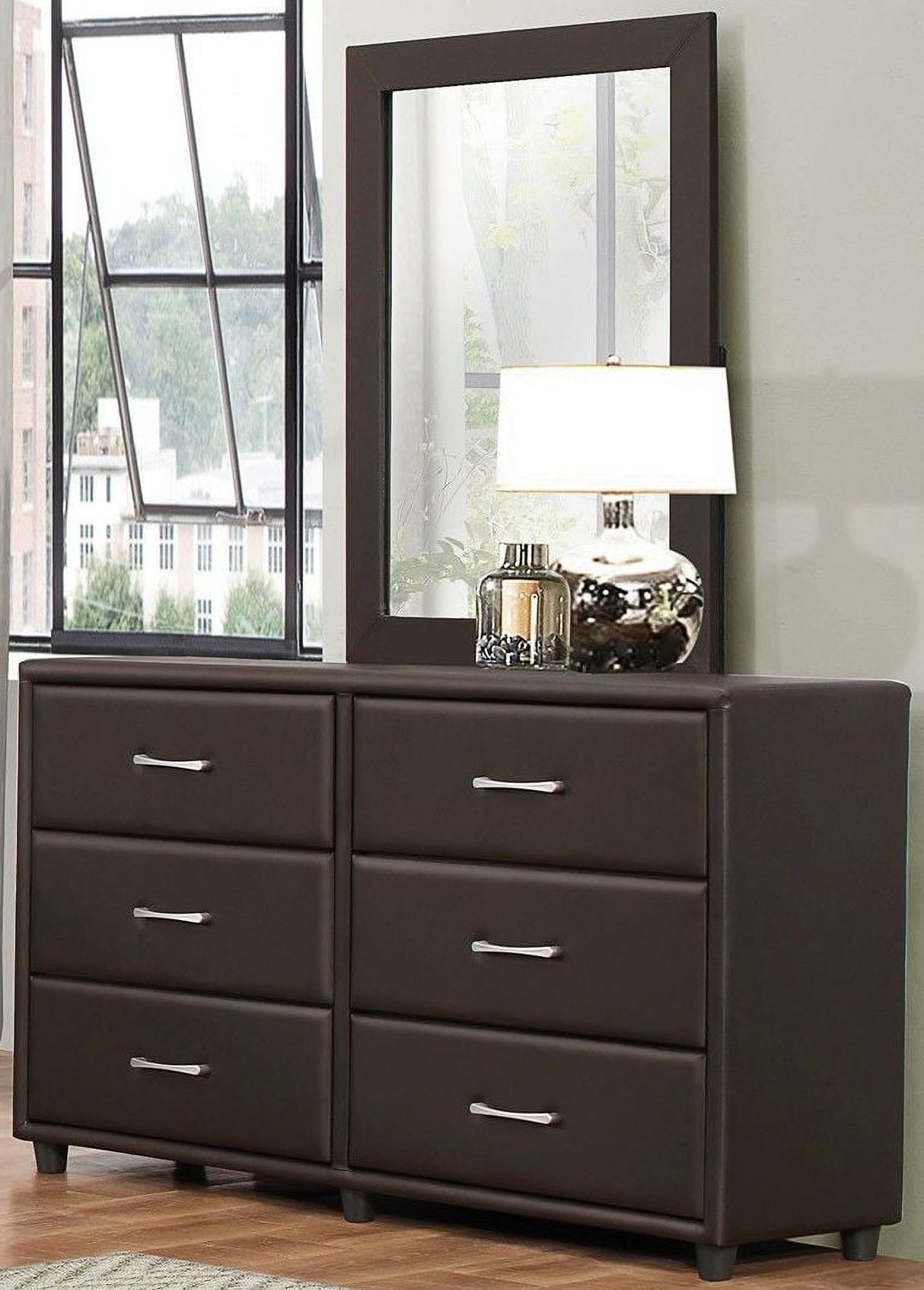 Lorenzi Dark Brown Youth Upholstered Platform Bedroom Set