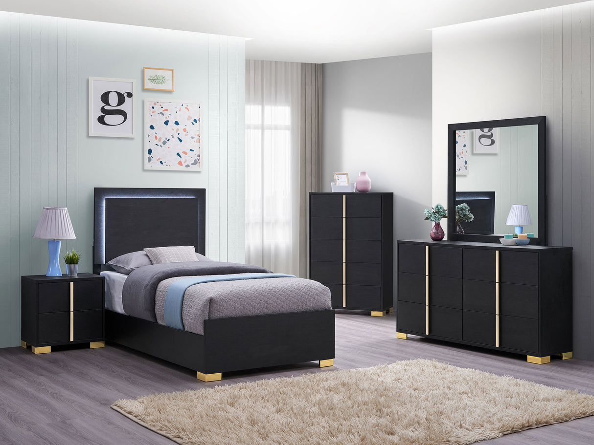 Marceline Black 5-Piece Twin Bedroom Set