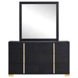 Marceline Black 6-Drawer Dresser With Mirror