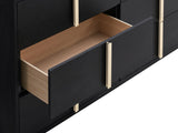 Marceline Black 6-Drawer Dresser With Mirror