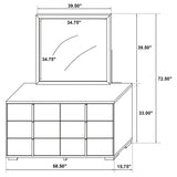 Marceline White 6-Drawer Dresser With Mirror