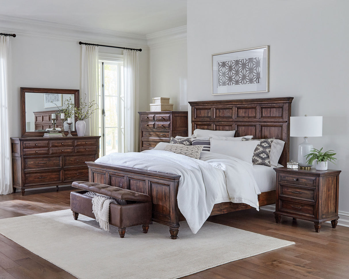 Avenue Weathered Burnished Brown 8-Drawer Dresser And Mirror