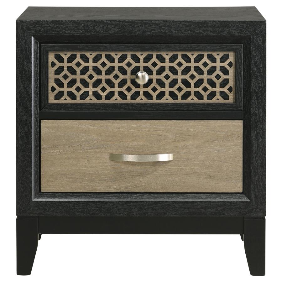 Valencia 2-drawer Nightstand Black