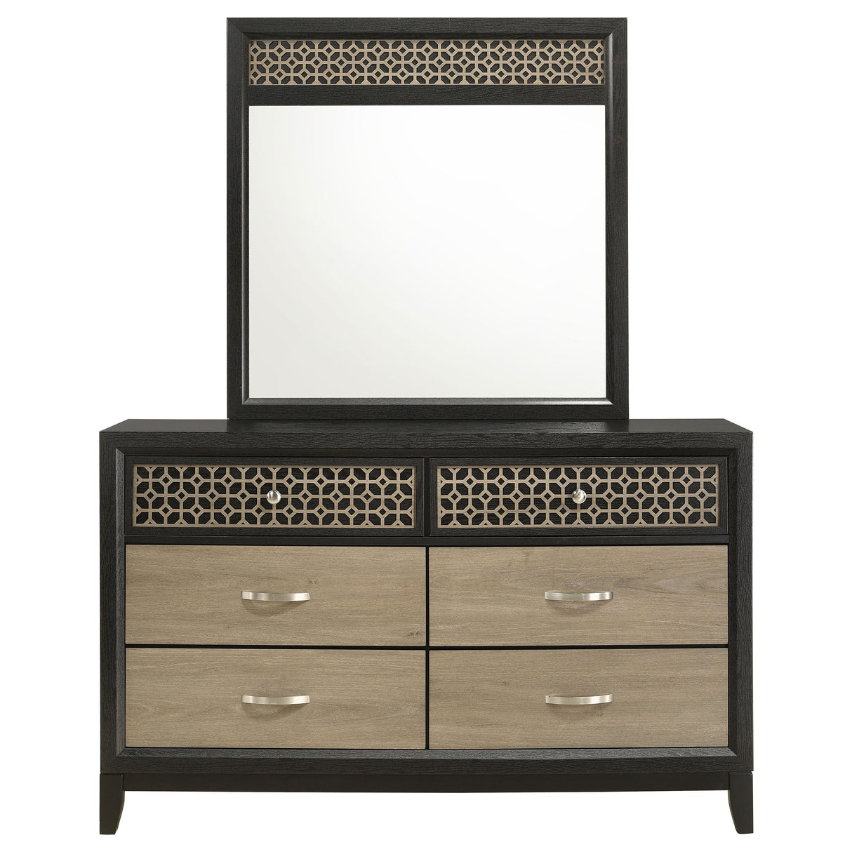 Valencia Black 6-Drawer Dresser With Mirror