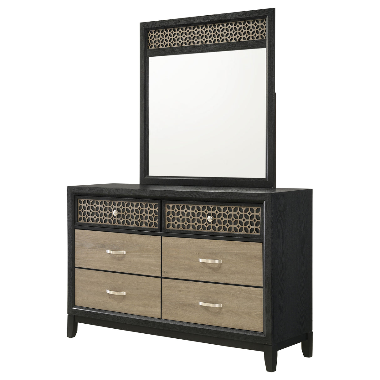 Valencia Black 6-Drawer Dresser With Mirror