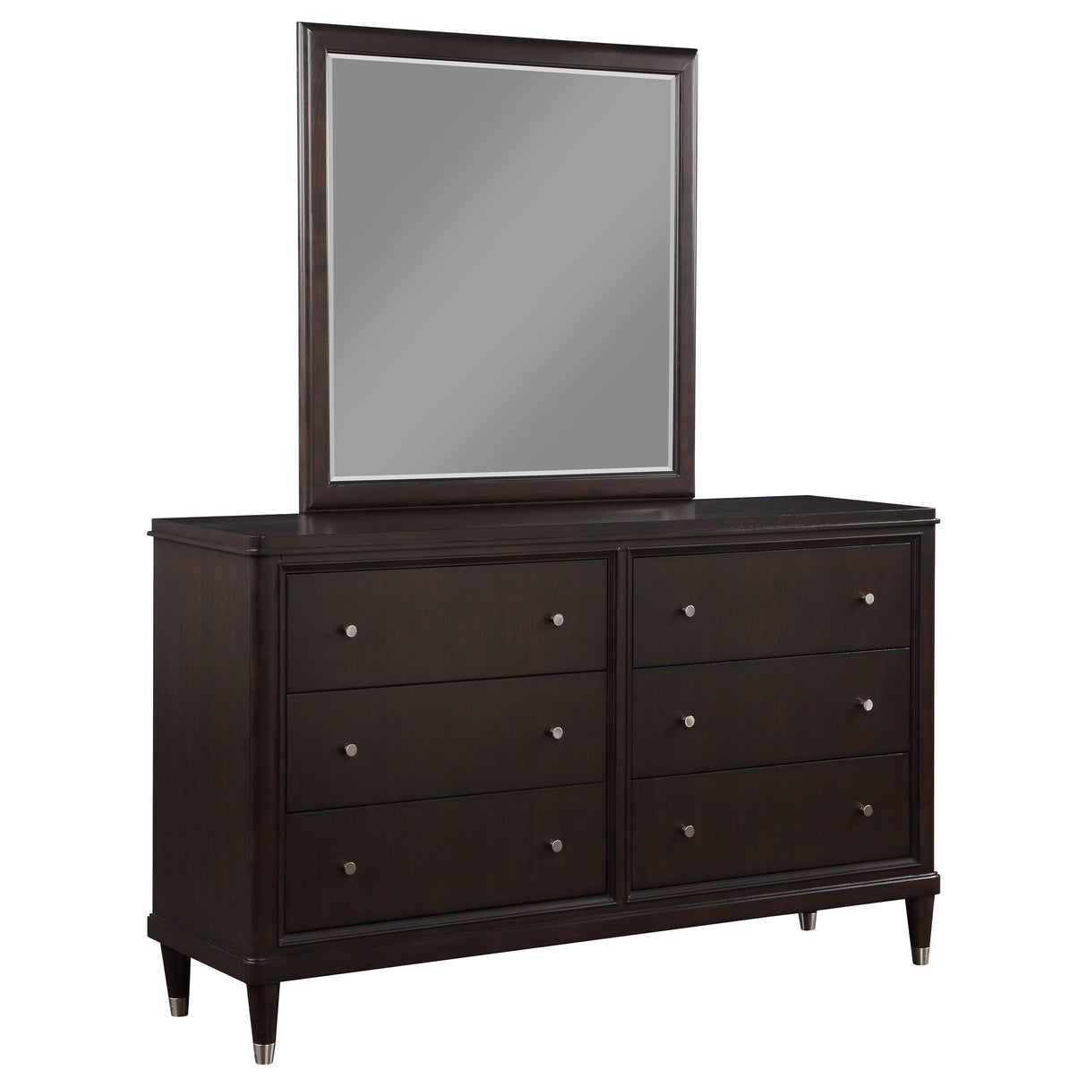 Emberlyn Brown 6-Drawer Dresser With Mirror