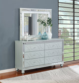 Gunnison Silver Metallic 6-Drawer Dresser With Mirror