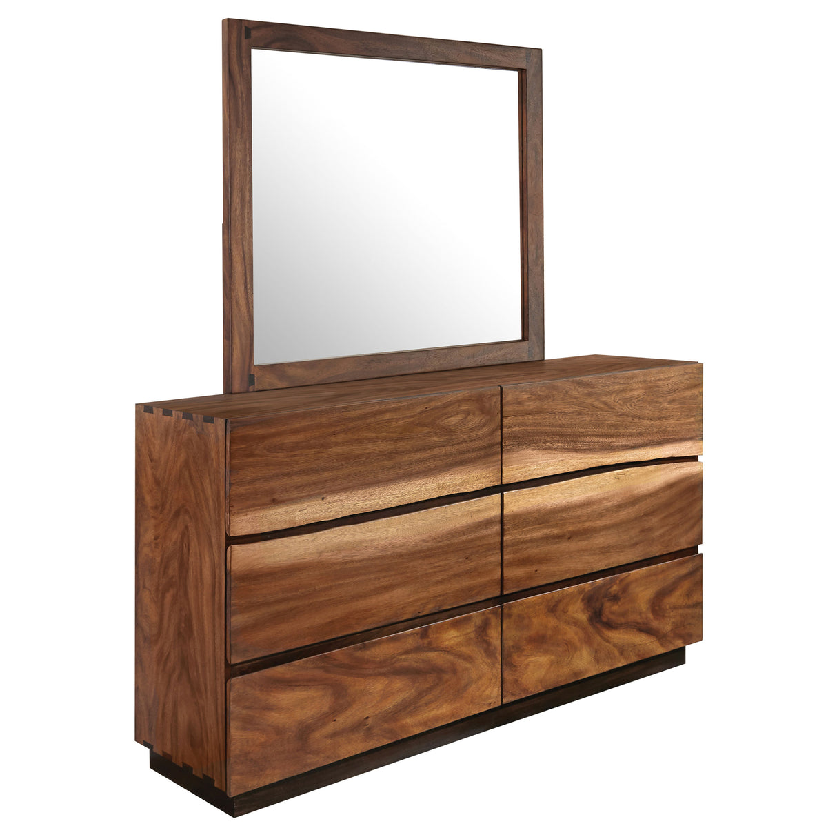 Winslow Smokey Walnut 6-Drawer Dresser With Mirror