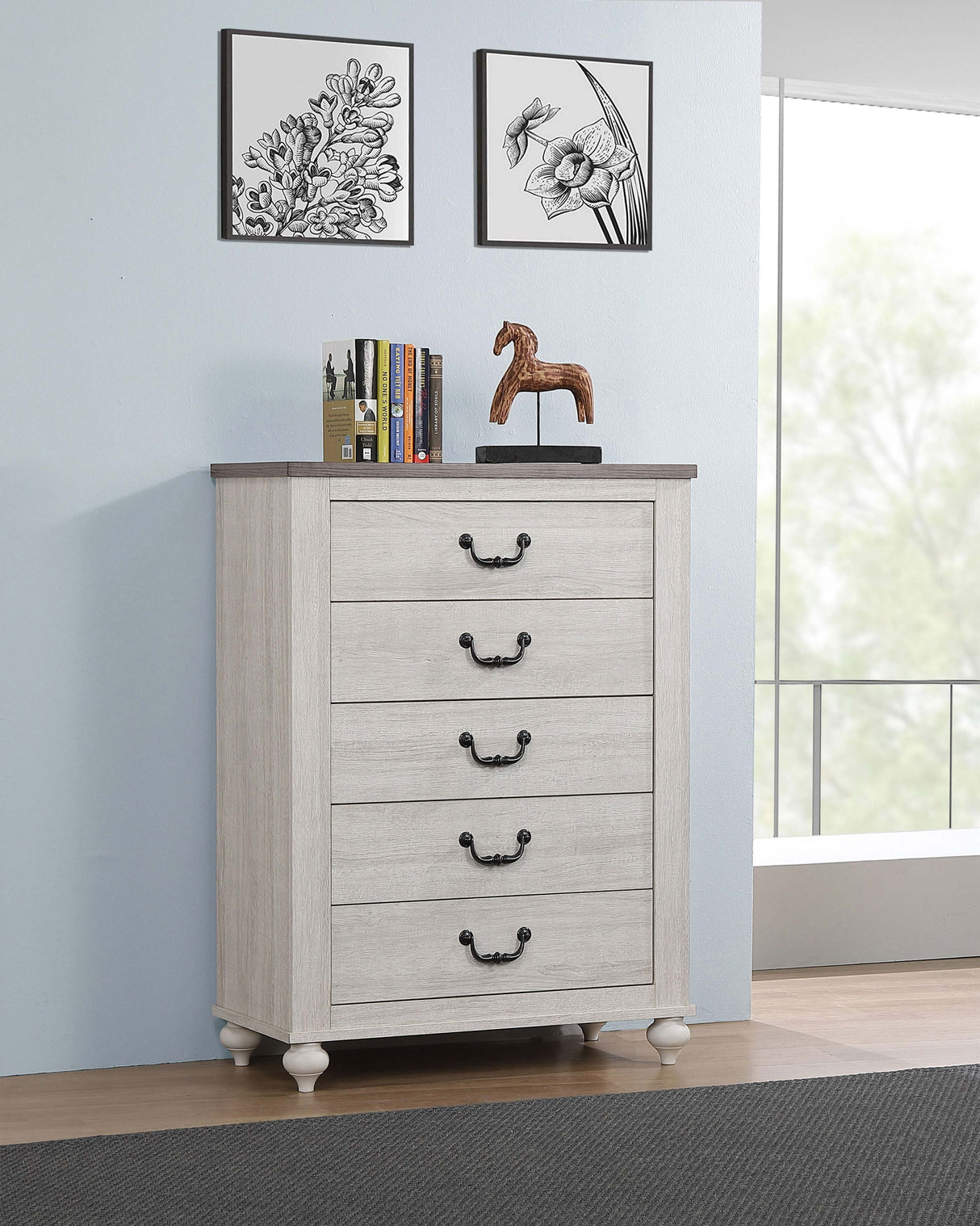 Stillwood 5-Drawer Chest Vintage Linen