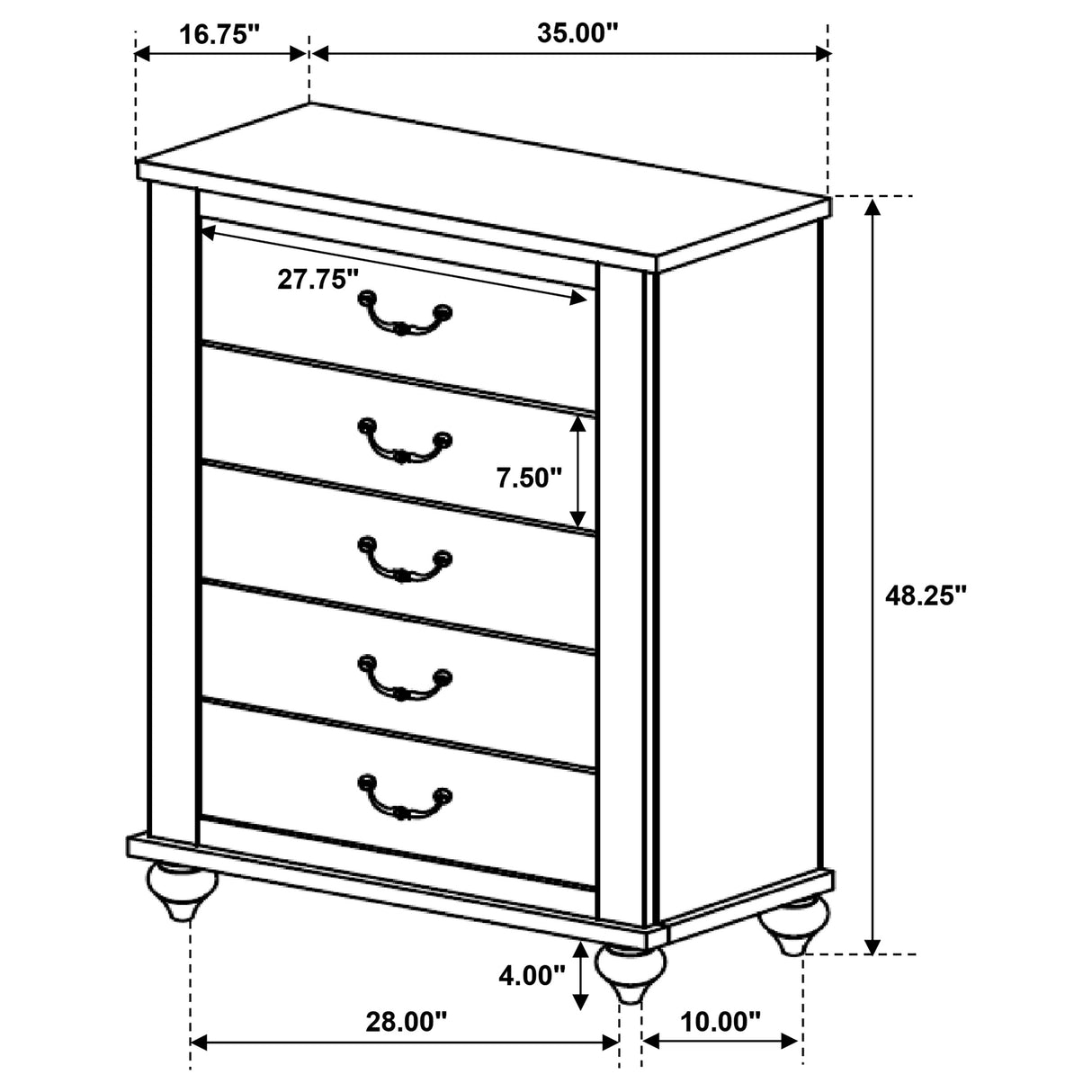 Stillwood 5-Drawer Chest Vintage Linen