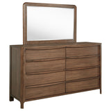 Maderia Walnut 8-Drawer Dresser And Mirror