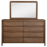 Maderia Walnut 8-Drawer Dresser And Mirror