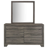 Wright Brown Oak 6-Drawer Dresser And Mirror