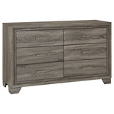 Wright Brown Oak 6-Drawer Dresser Cabinet