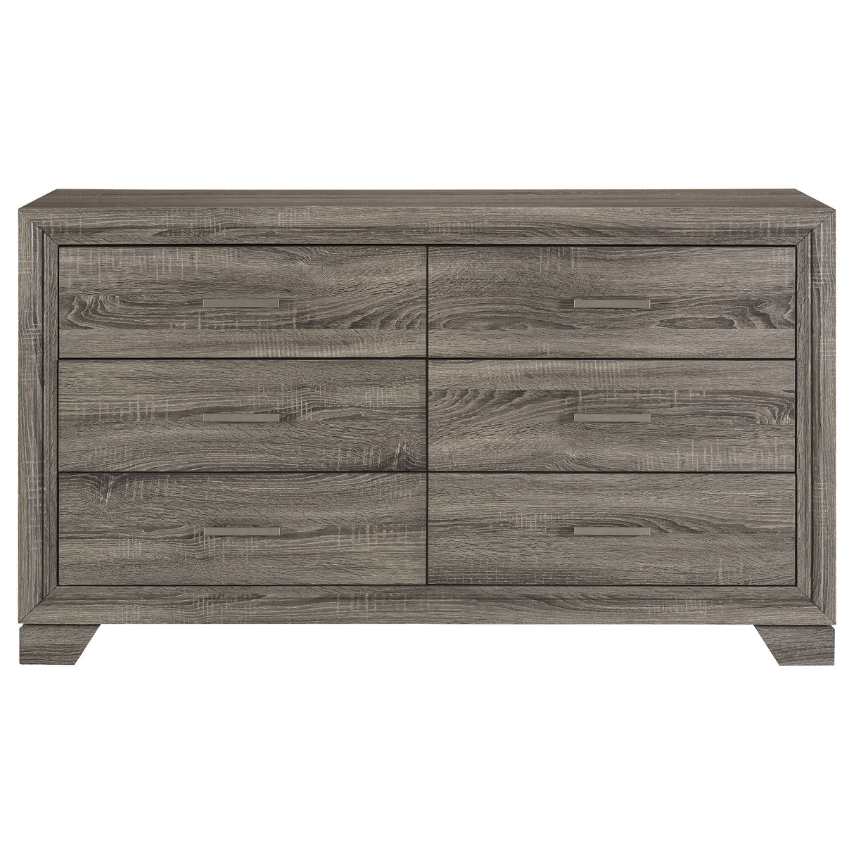 Wright Brown Oak 6-Drawer Dresser Cabinet