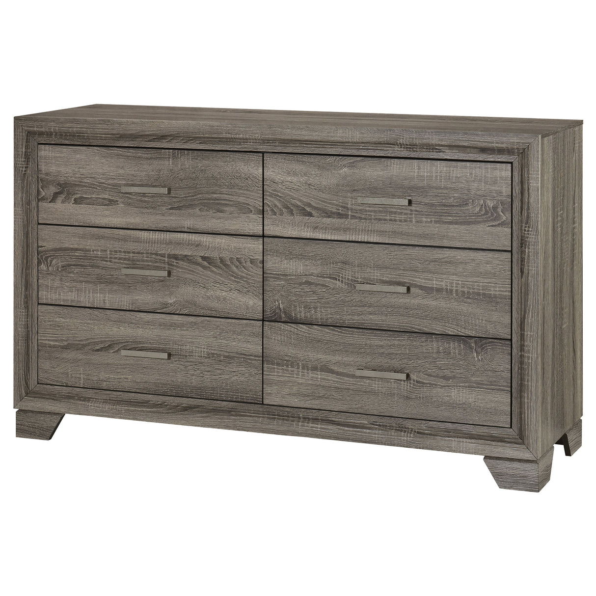 Wright Brown Oak 6-Drawer Dresser Cabinet