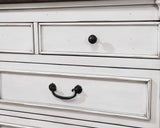 Hillcrest Distressed White 9-Drawer Dresser With Mirror